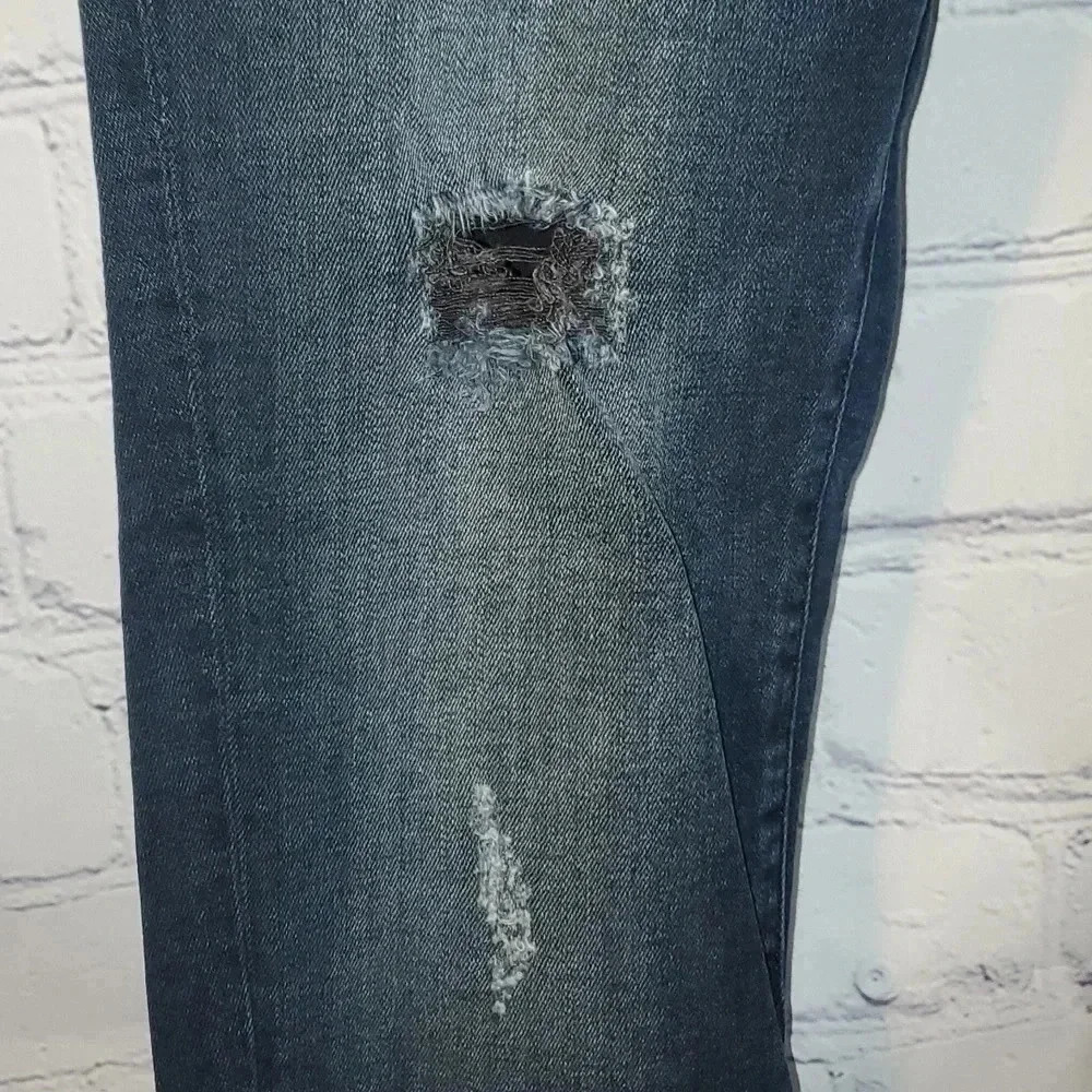 MAVI Blue Jeans ADRIANA Ankle Mid Rise Super Skinny Distressed Raw Hem Size 27 - Picture 3 of 16